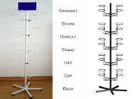 Spinner Hat Metal Clothing Display Rack / Multiple Hooks Baseball Hat Display Rack