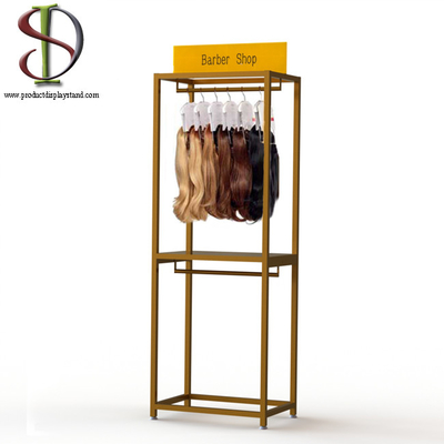 A cabeça do manequim da peruca soldou suportes de exposição do assoalho do metal do OEM com as duas barras transversais